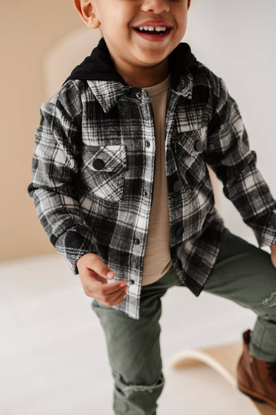 Plaid Hooded Shacket