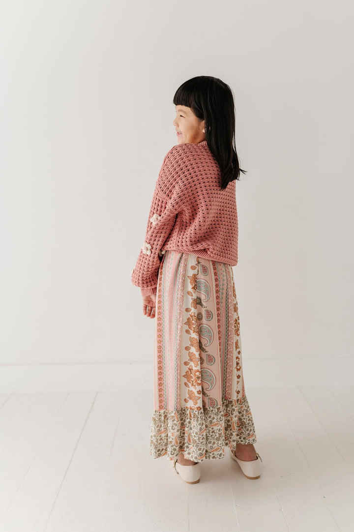 Ruffle Bottom Maxi Skirt - Willow Paisley