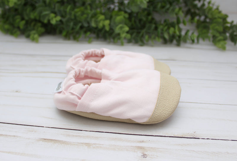 Powder Pink Linen Baby Shoes