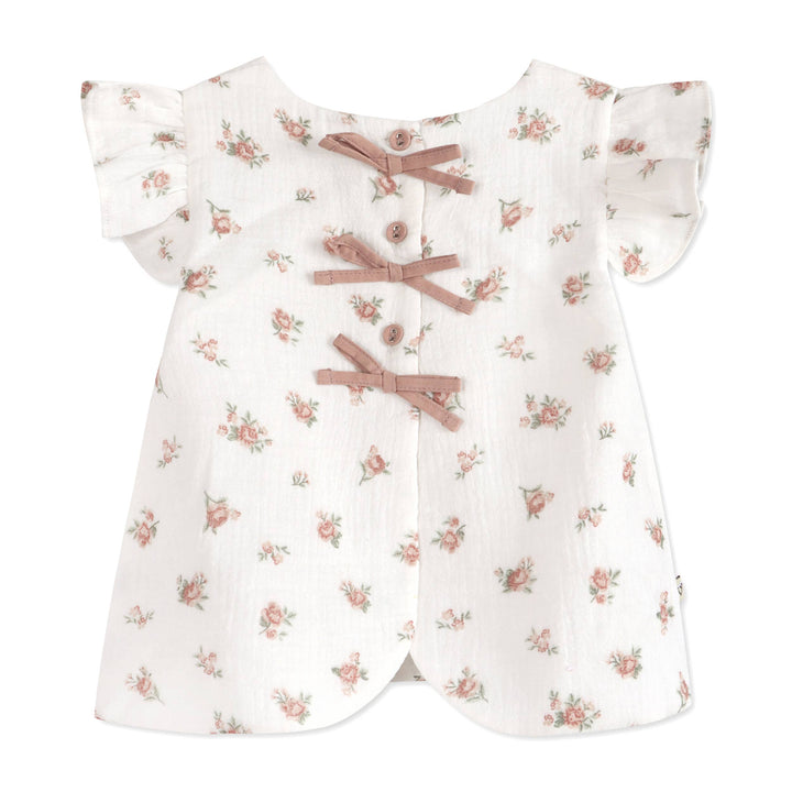 Tea Rose Ruffle Sleeve Top + Bloomer