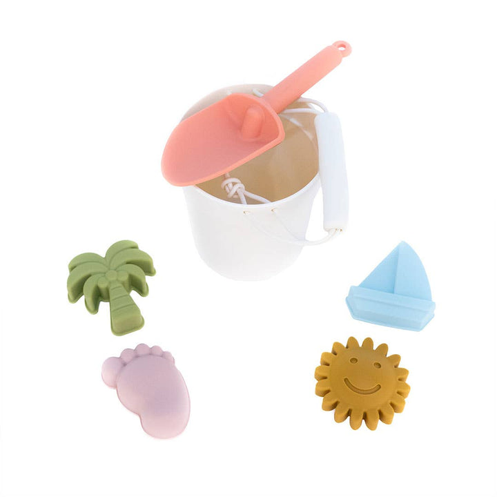Silicone Beach Bucket and Sand Toys Set