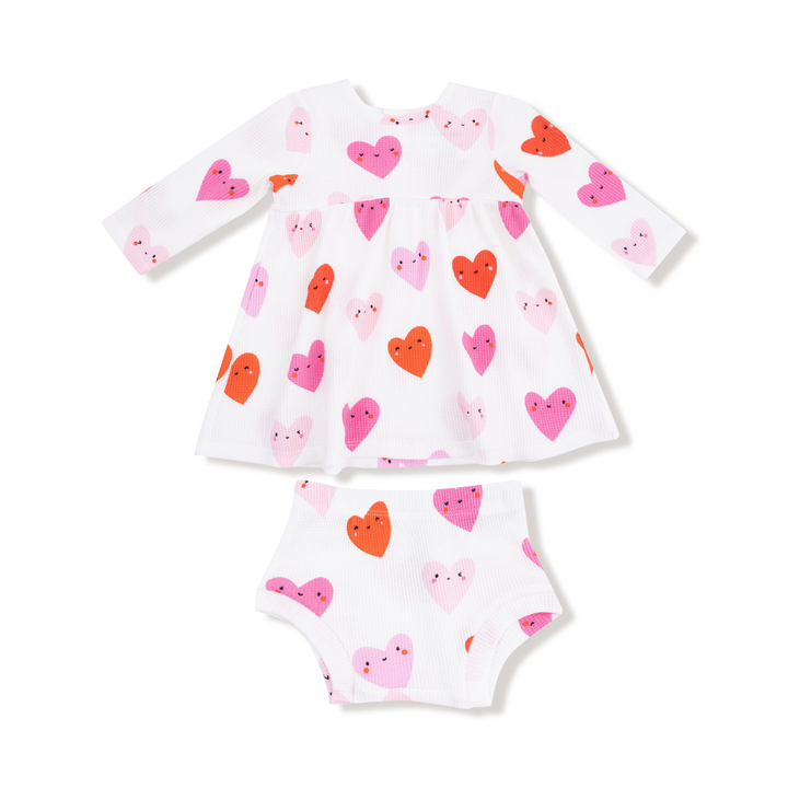 Hearts - Modal Rib - Simple Dress + Bloomer