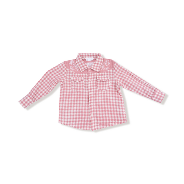 Rose Pink Plaid - Wester Pearl Embroidery