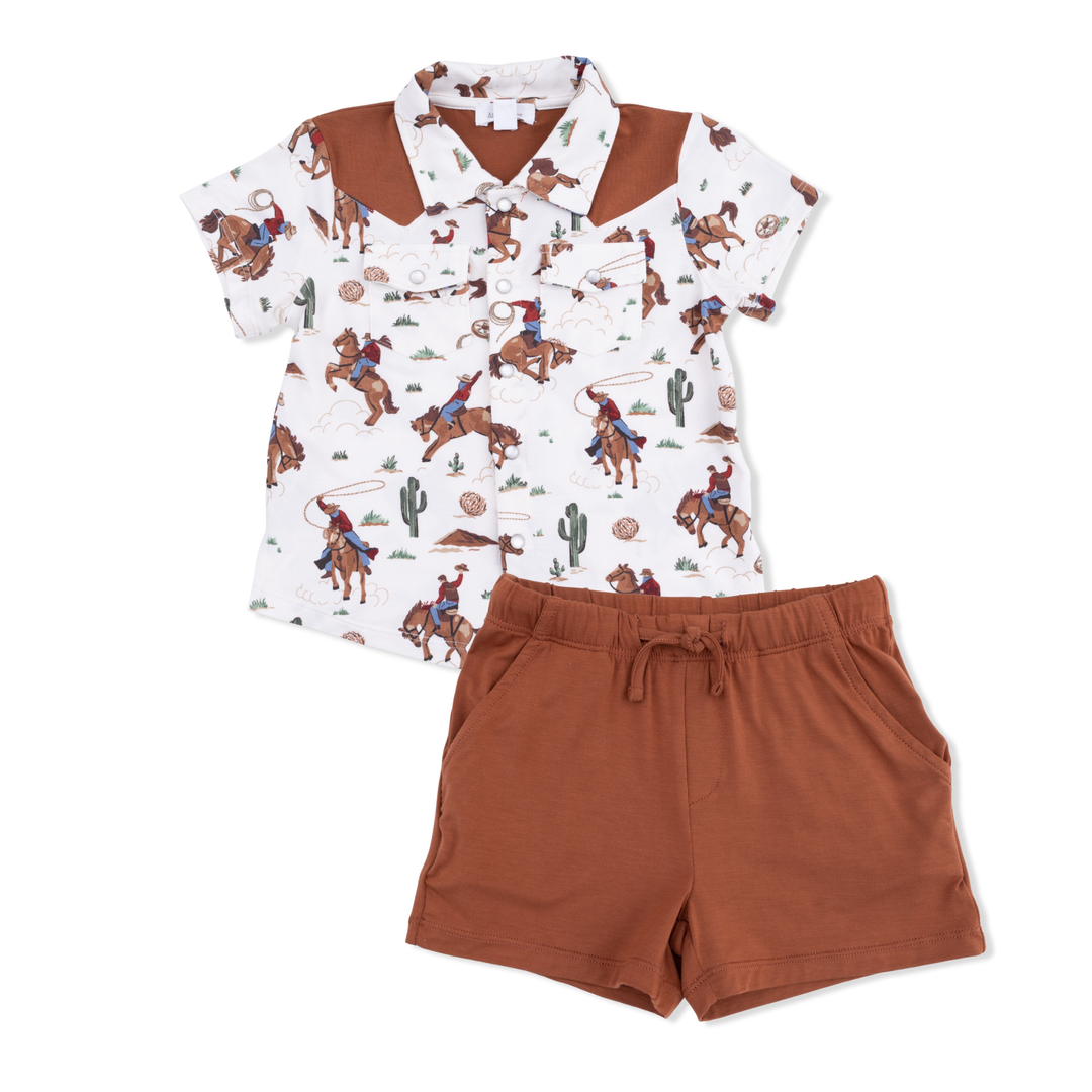 Buckaroo Western - Short Sleeve Western Pearl Snap Shirt With Short