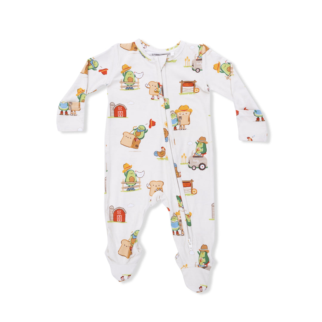 Avocado Toast - 2 Way Zipper Footie