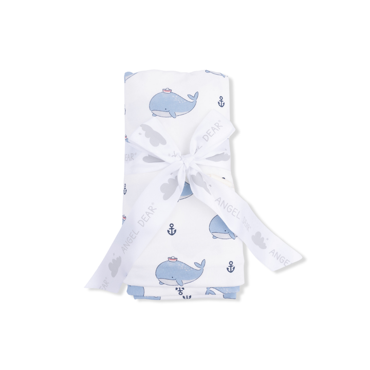 Bubbly Sailor Whales Blue - Swaddle Blanket