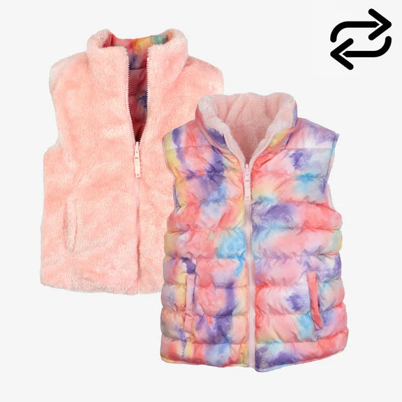 Reversible Vest - Pink Candy Cloud