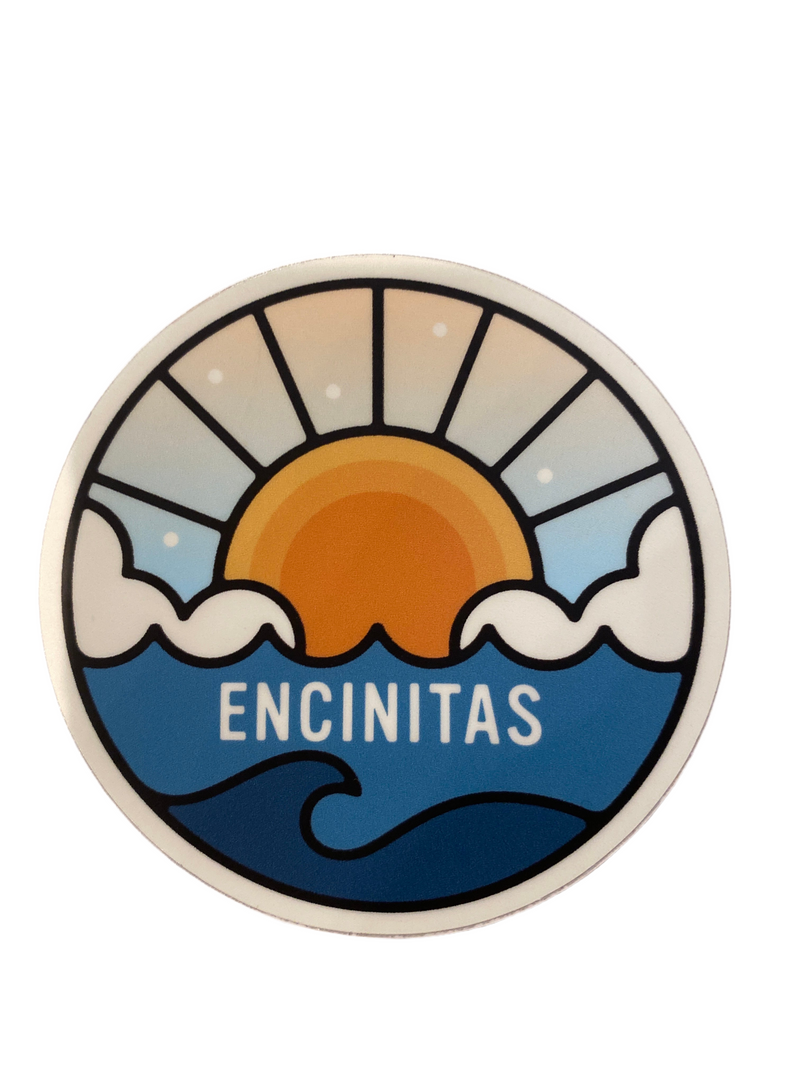 Encinitas Sun and Clouds - Vinyl Sticker
