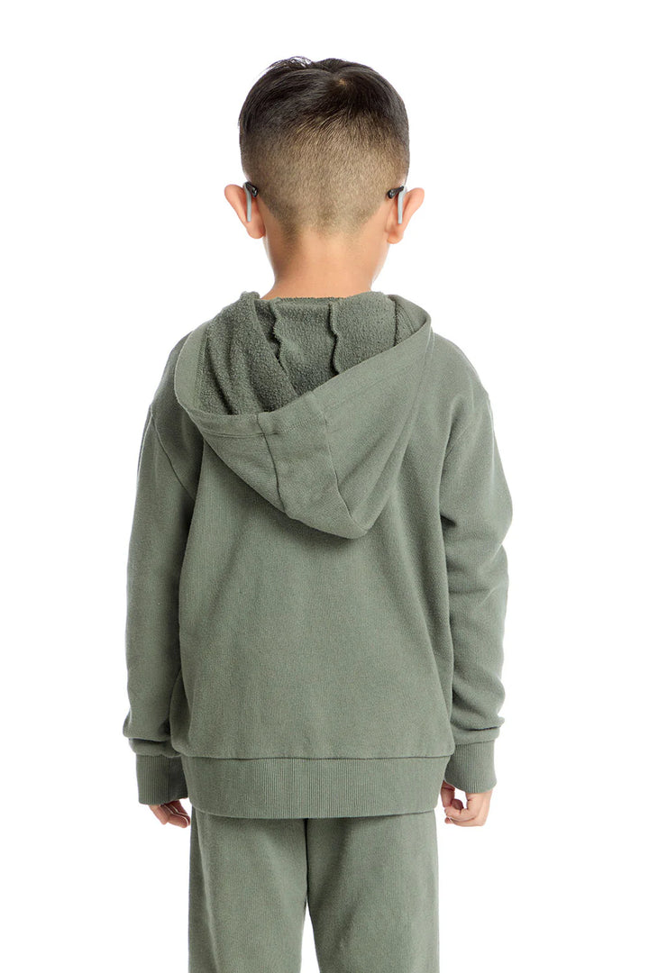 Cotton Zip-Up Hoodie - Safari