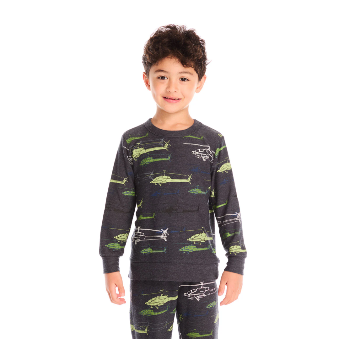 Allover Helicopters Long Sleeve