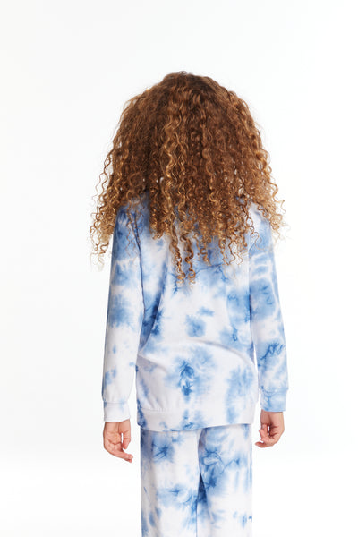 Denim Tie Dye Heart Sweatshirt