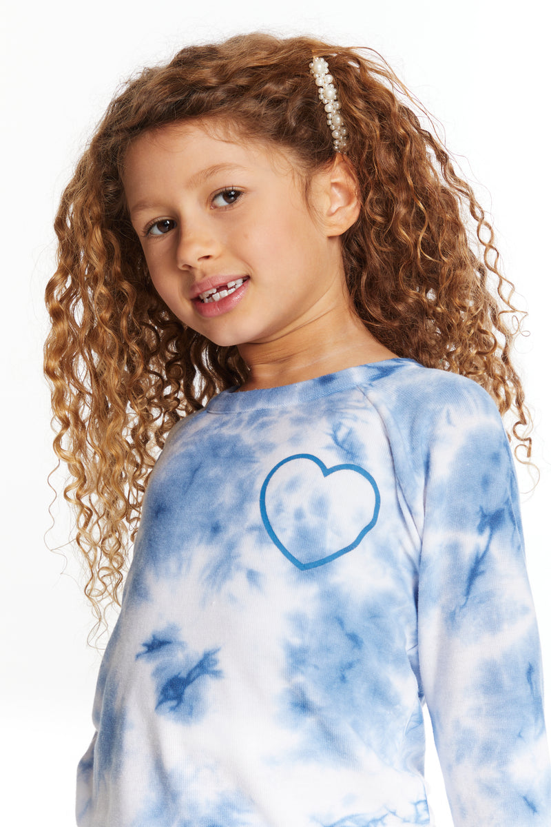 Denim Tie Dye Heart Sweatshirt