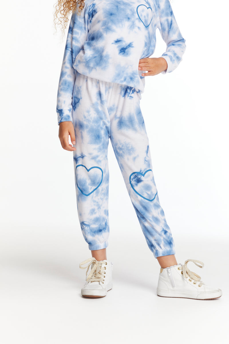 Denim Tie Dye Heart Sweats