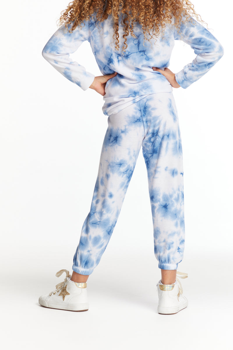 Denim Tie Dye Heart Sweats