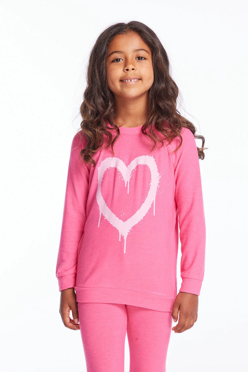 Graffiti Heart Girls Pullover