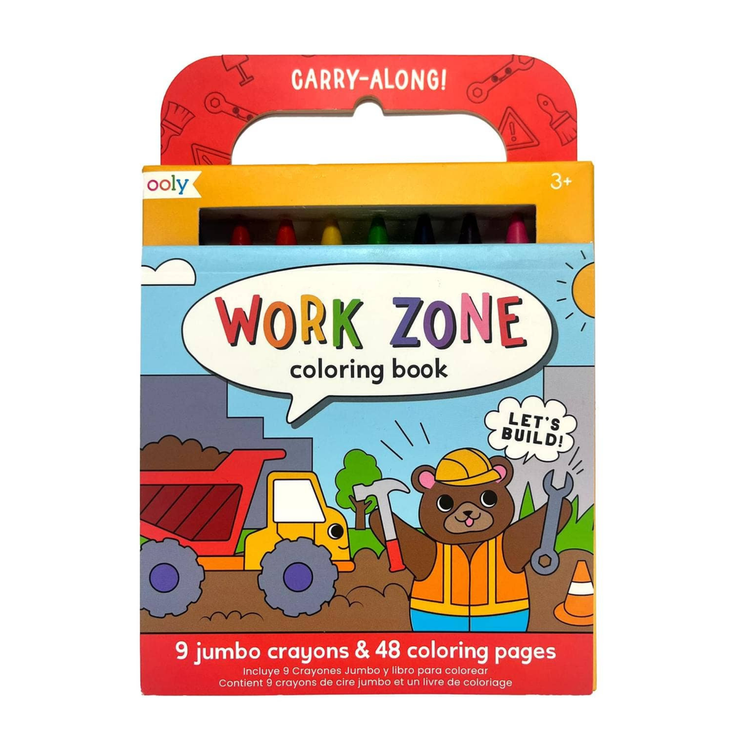 Carry-Along: Coloring Book Set - Work Zone