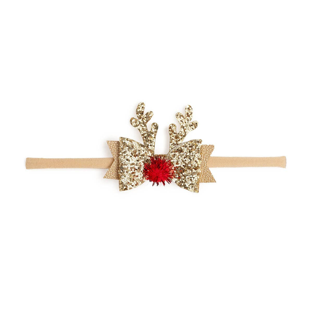 Gold Reindeer Christmas Baby Headband