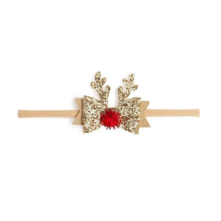 Gold Reindeer Christmas Baby Headband