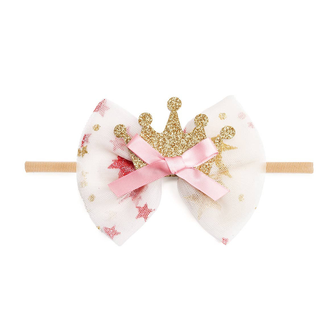 Princess Crown Tulle Bow Baby Headband
