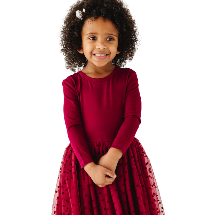 Velvet Heart Tulle Dress - Ruby