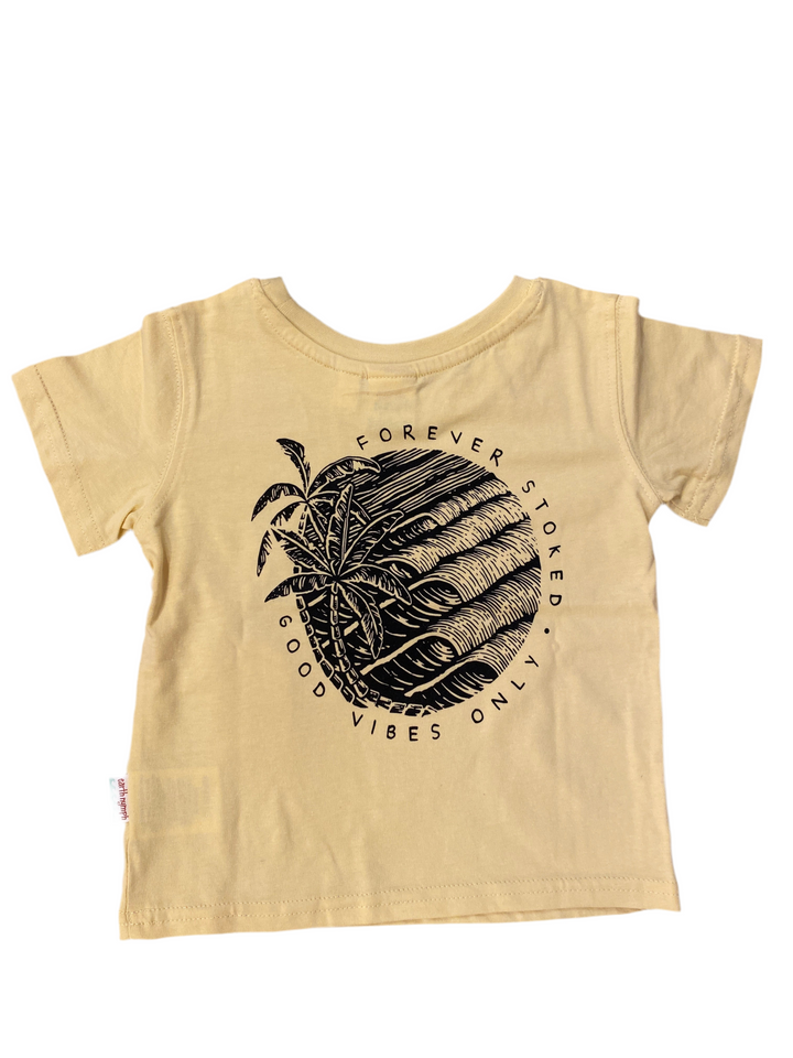 Boys Forever Stoked Palms T-Shirt - Lemon