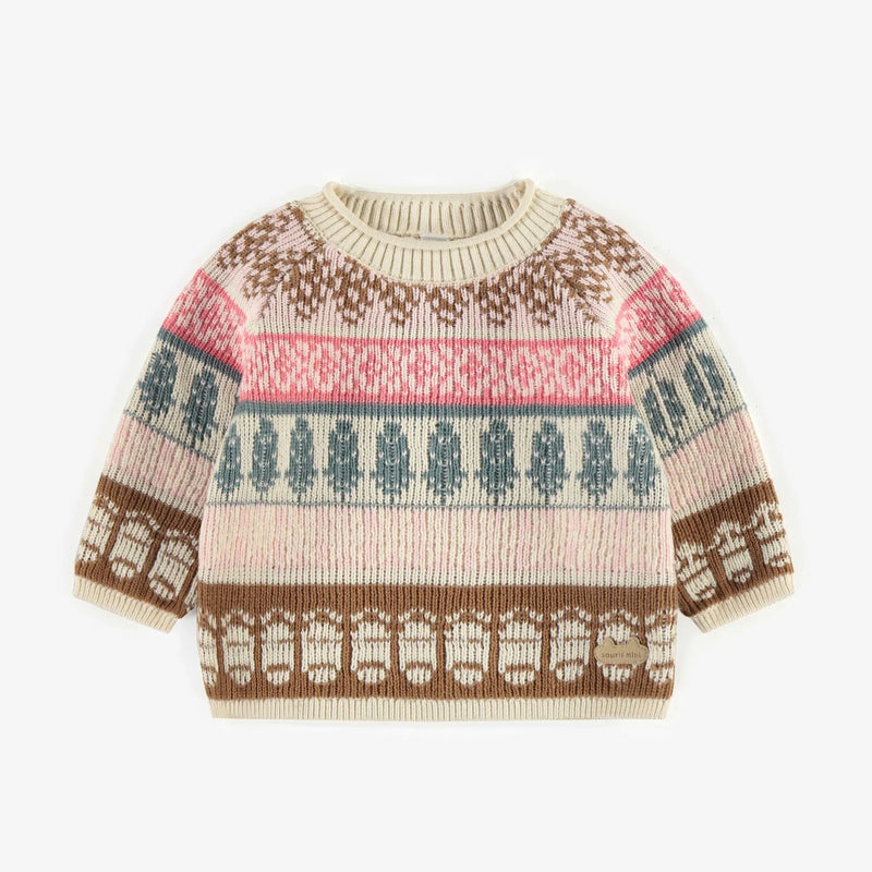 Pink & Brown Knitted Sweater