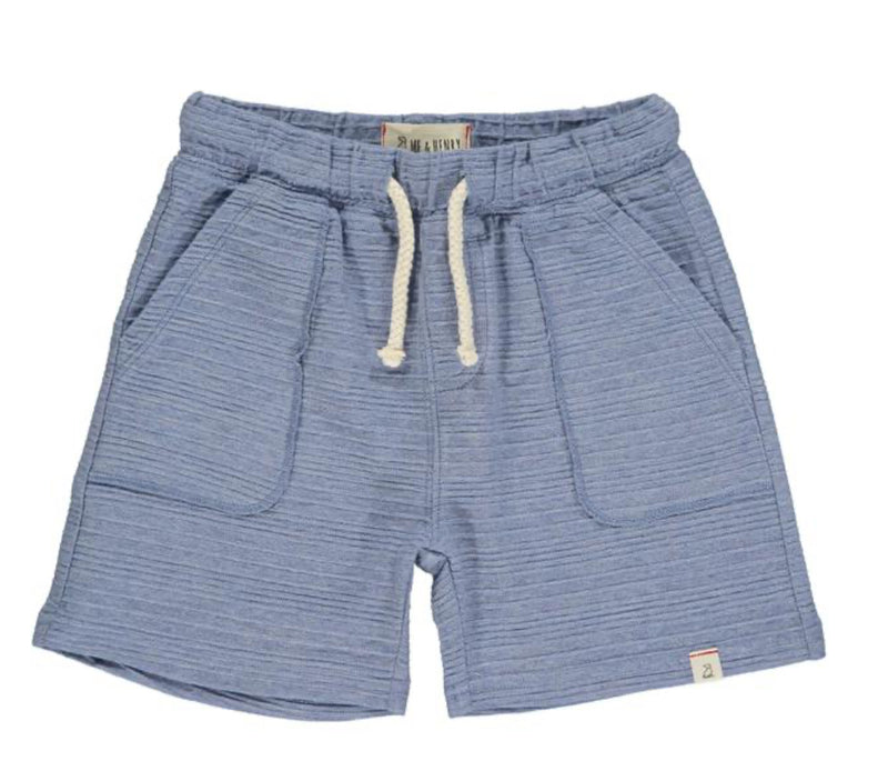 Blue Ribbed Shorts