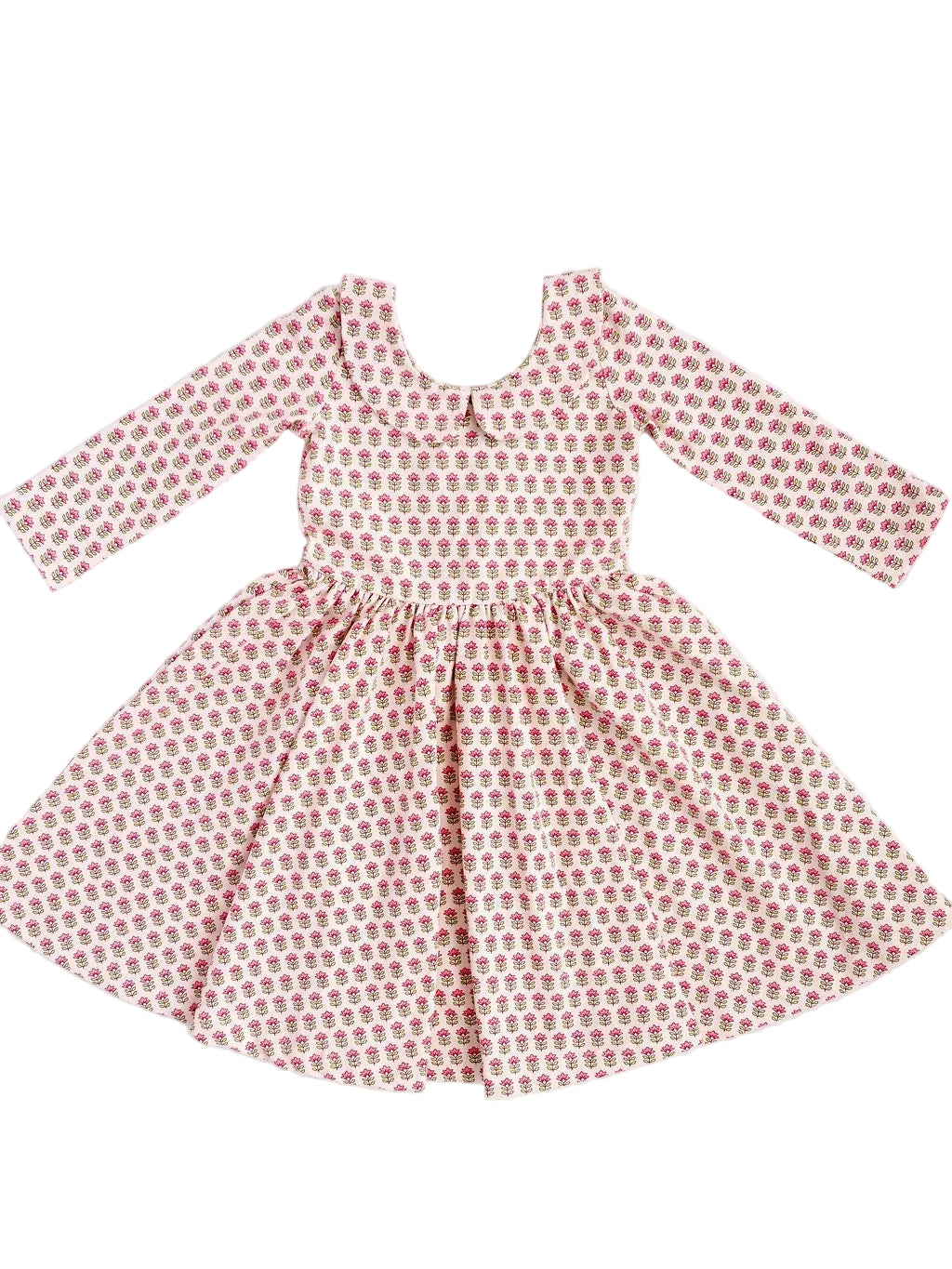 3/4 Sleeve Twirl Dress - Vintage Rose