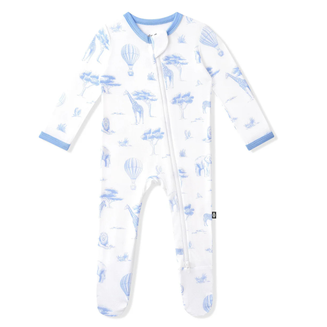 Zippered Footie - Toile Safari