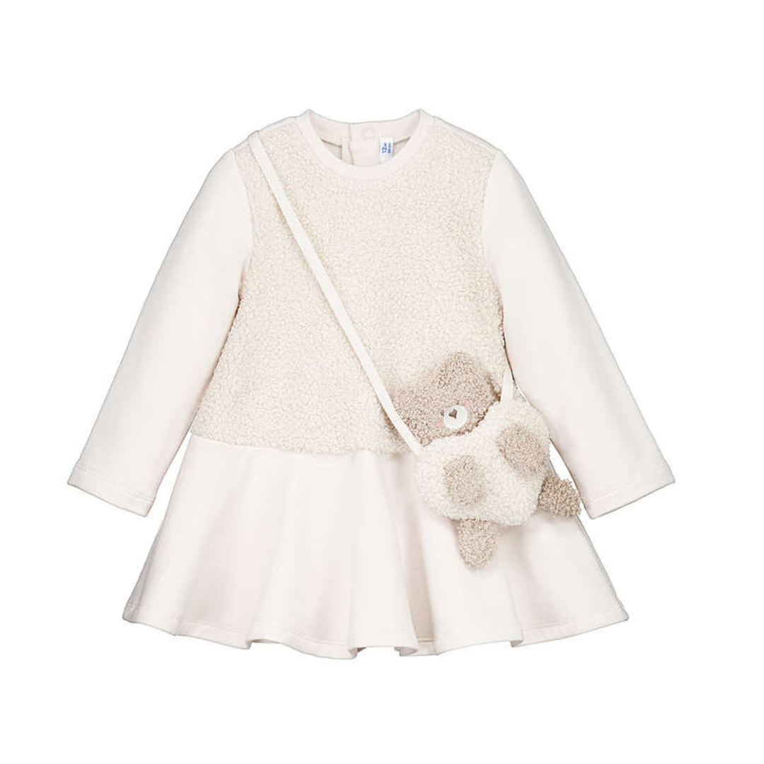 Fleece Dress with Bear Bag