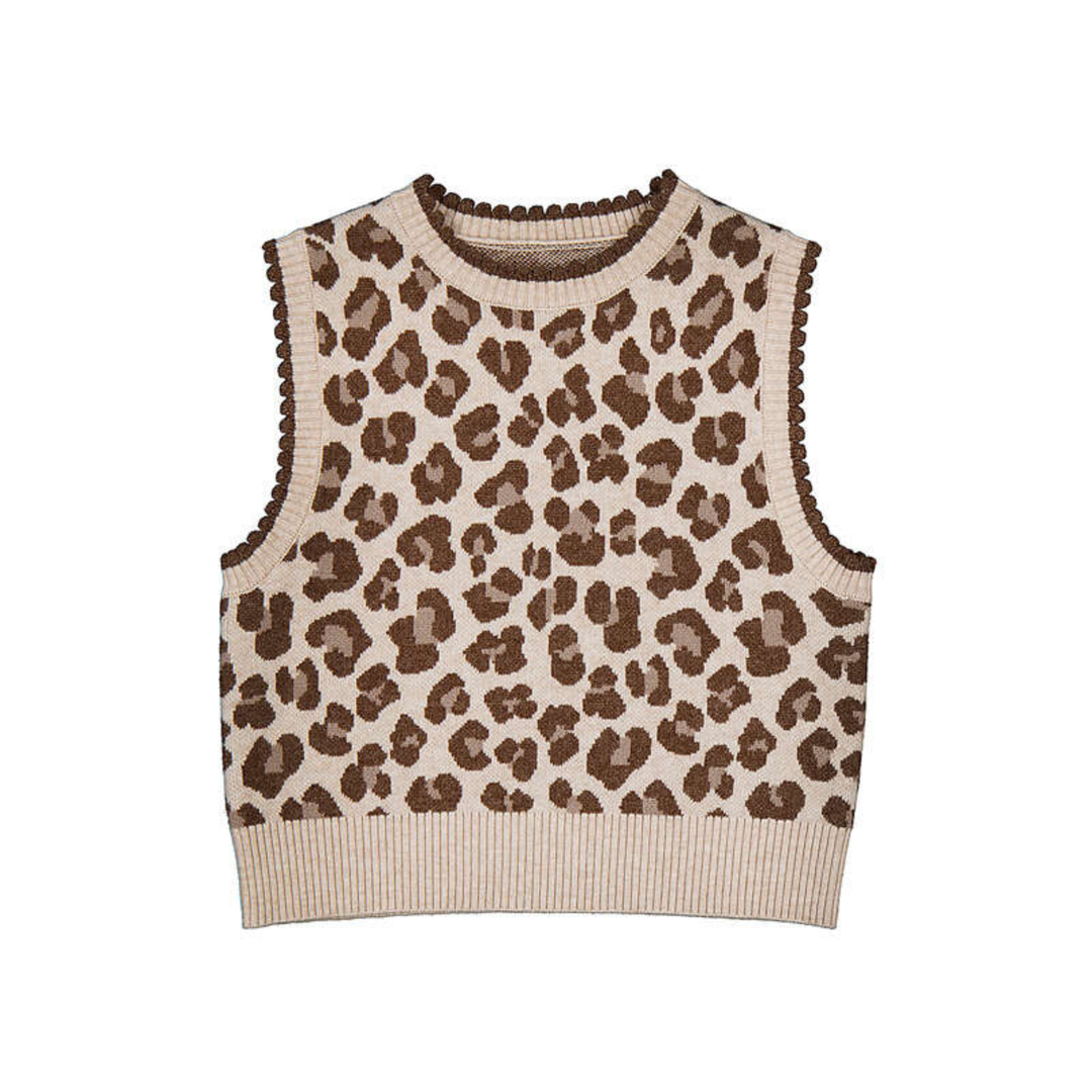 Knitting Vest - Leopard