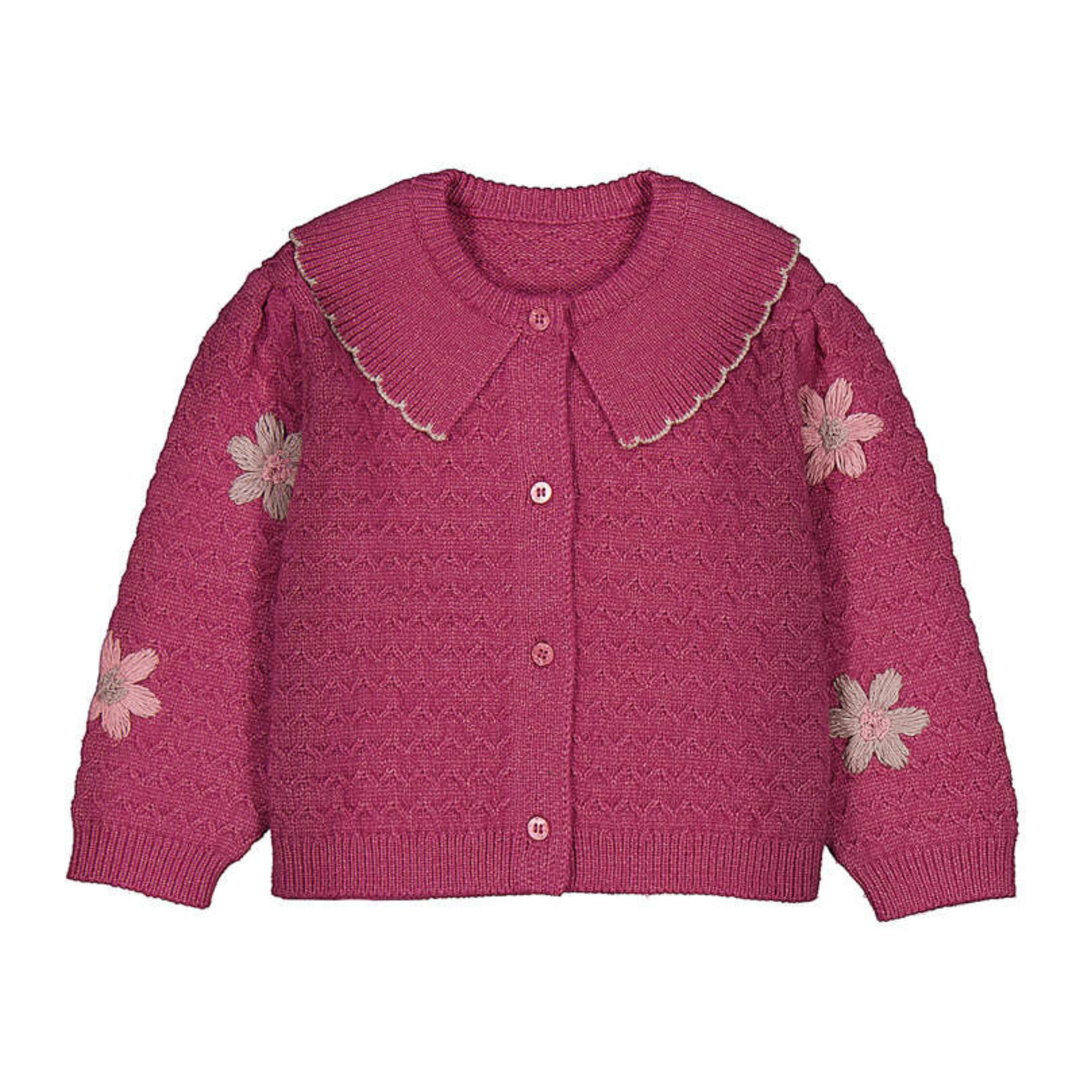 Floral-Embroidered Cardigan - Petal Mix