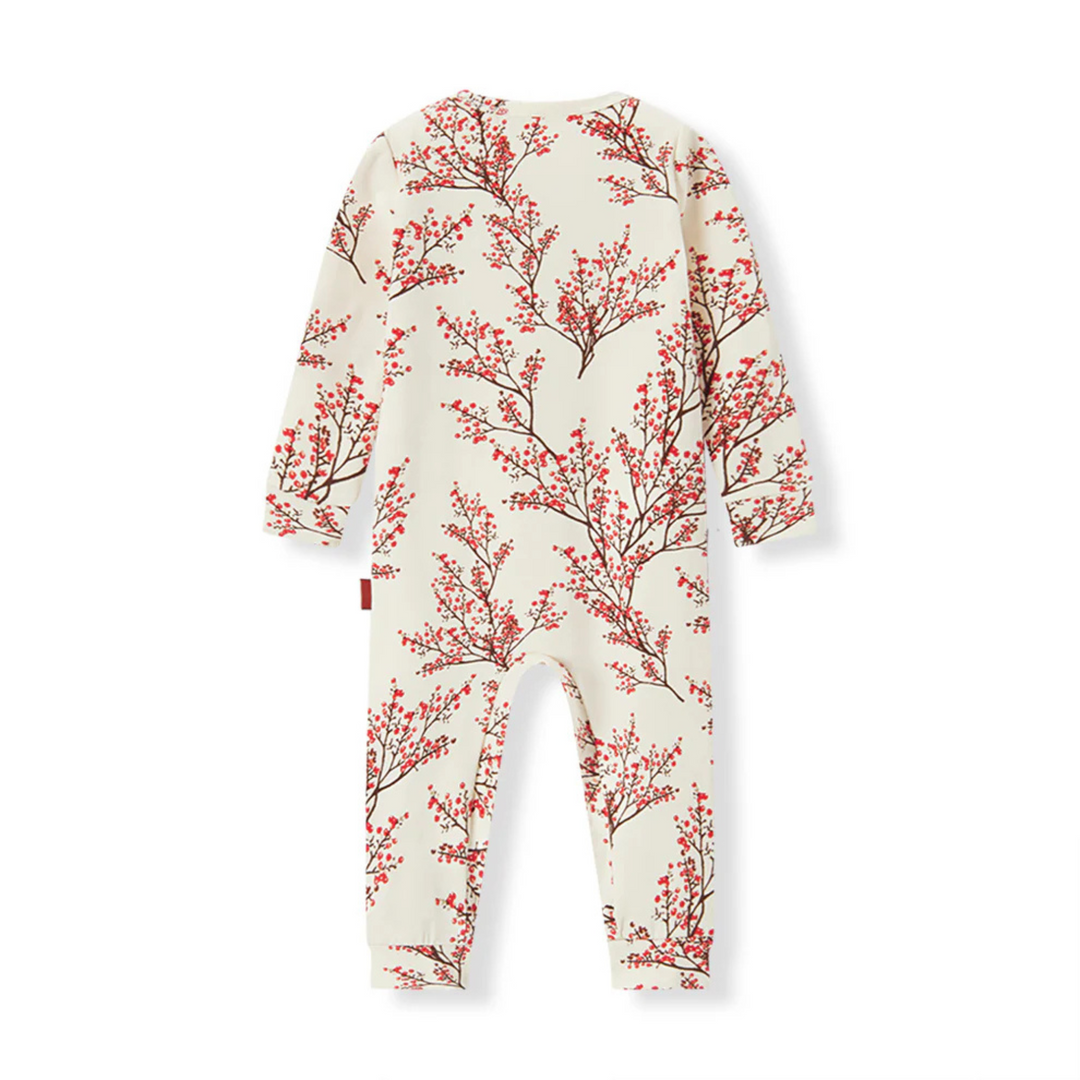 Cotton Stretch Zipper Pajamas - Winterberry