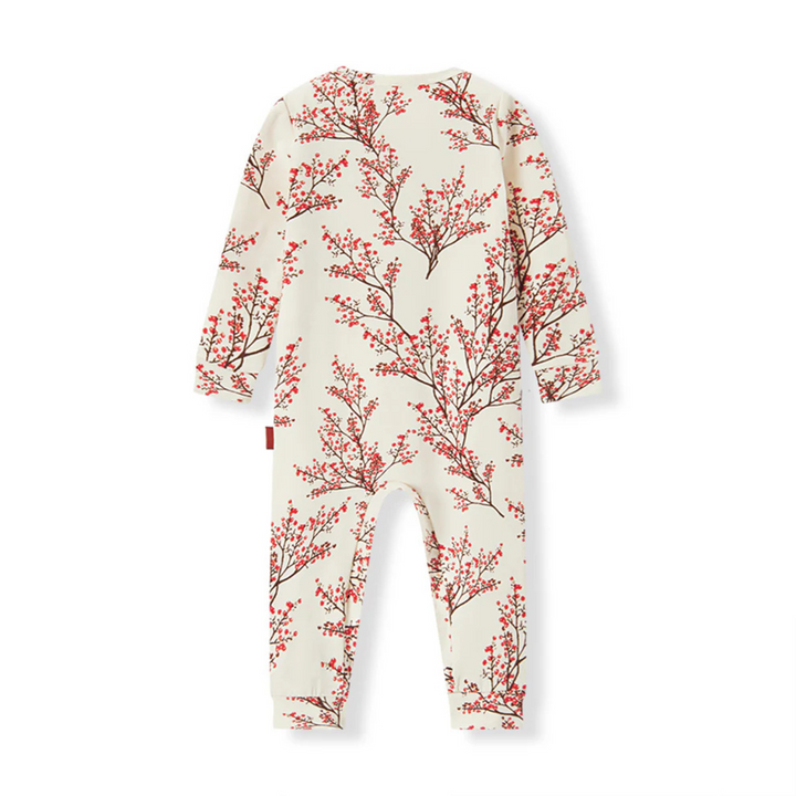 Cotton Stretch Zipper Pajamas - Winterberry