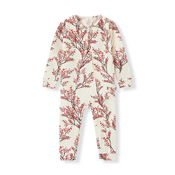 Cotton Stretch Zipper Pajamas - Winterberry