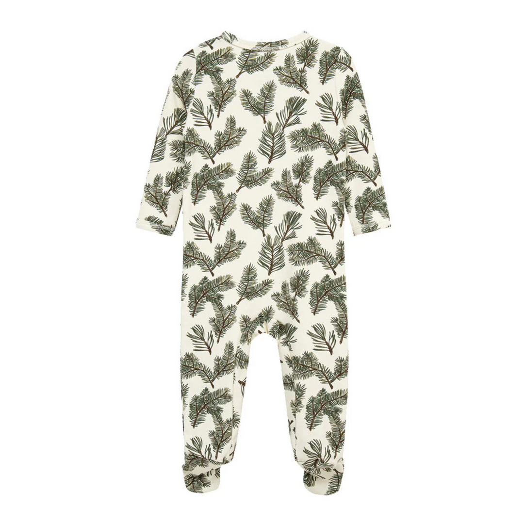 Brushed Zipper Footed Romper - Pine