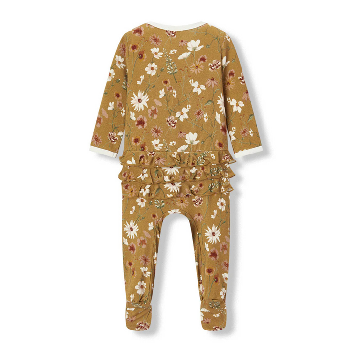 Luxe Stretch Ruffle Footed Romper - Wildflower