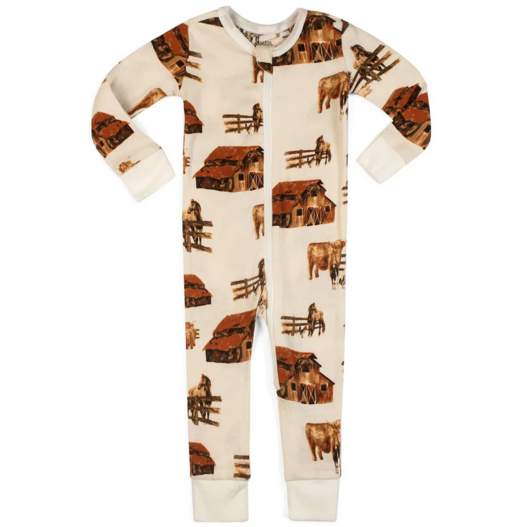 Organic Zipper Pajamas - Homestead