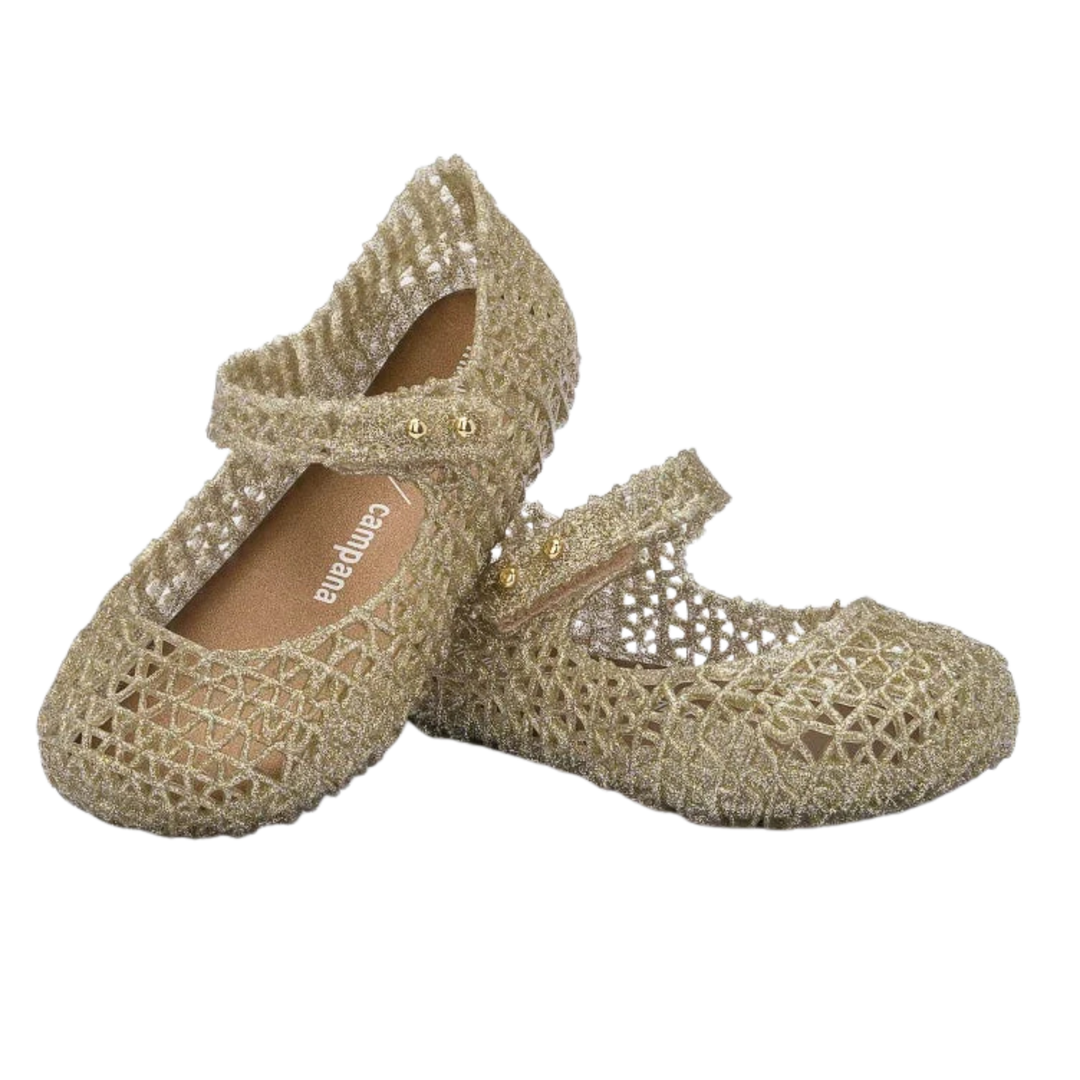 Campana Papel Flat - Gold Glitter