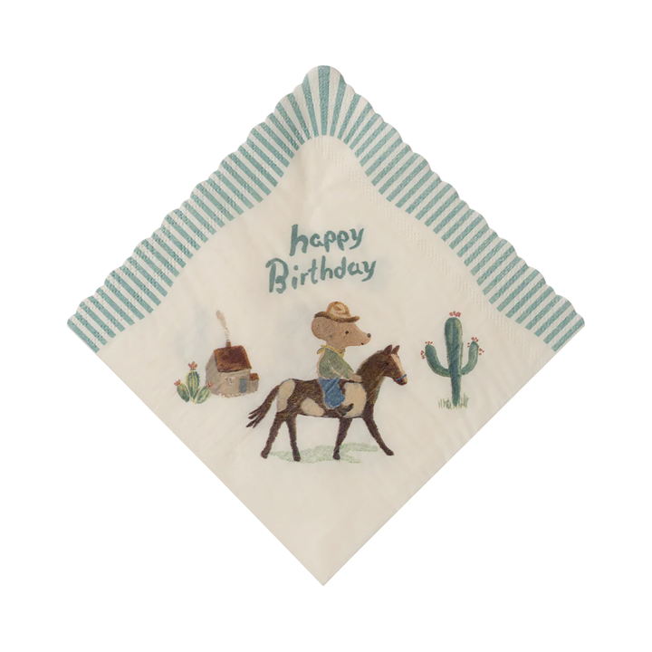 Napkin, Happy birthday - Cowboy