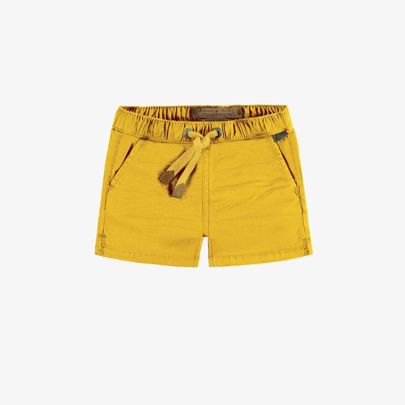 Yellow Stretch Twill Shorts