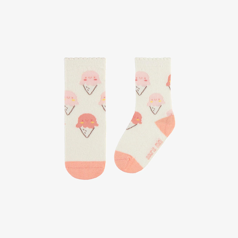 Pink Ice Cream Baby Socks