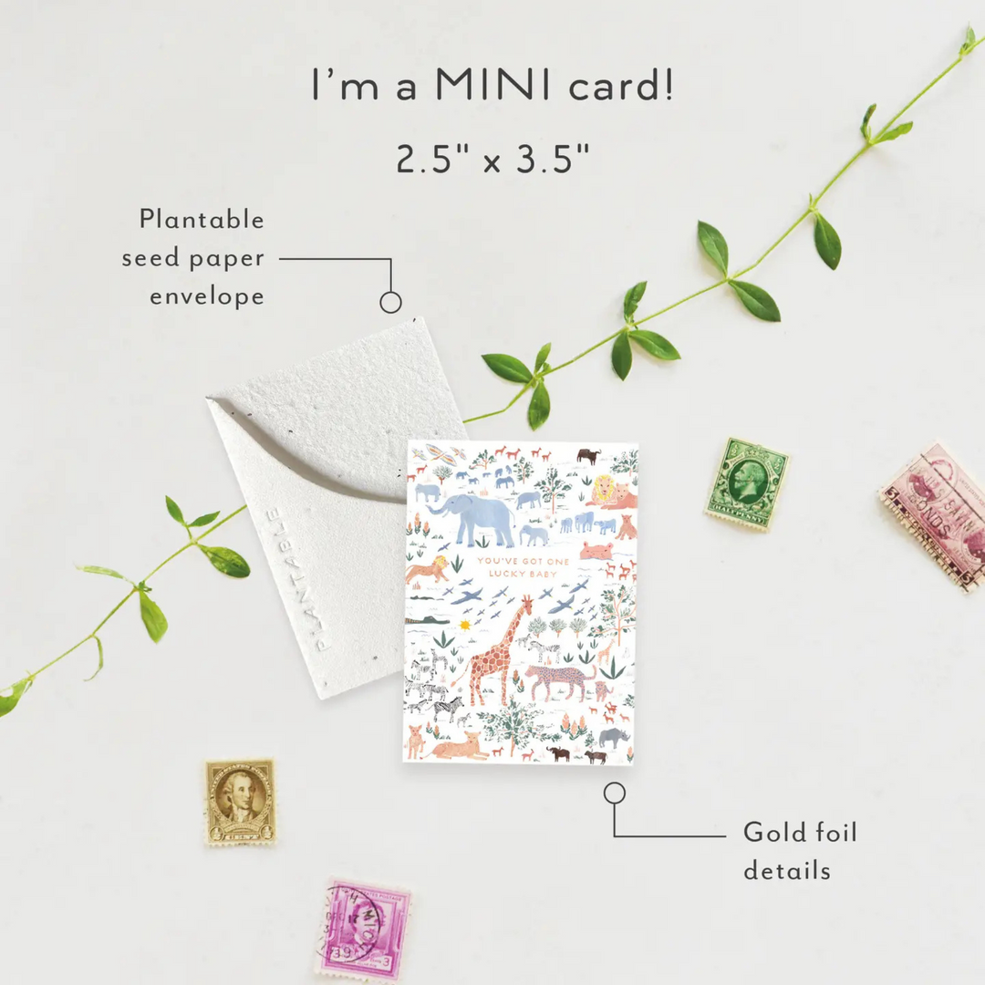 Lucky Baby Sprout - Mini Greeting Card