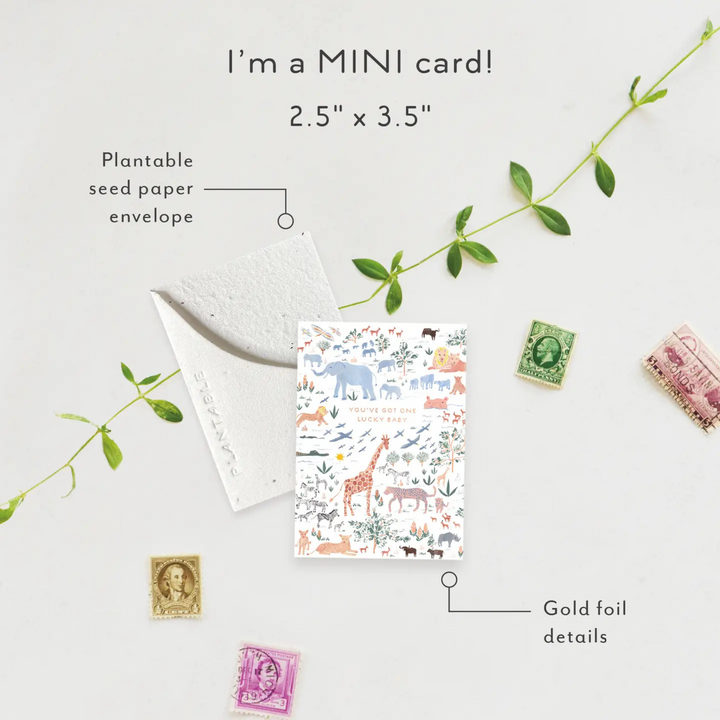 Lucky Baby Sprout - Mini Greeting Card