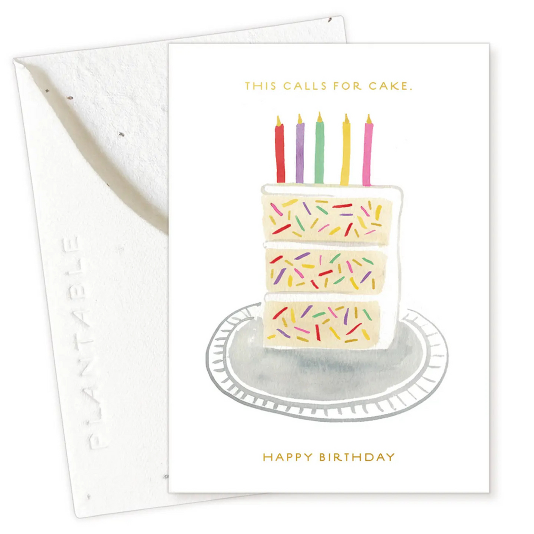 Birthday Slice Sprout - Mini Greeting Card