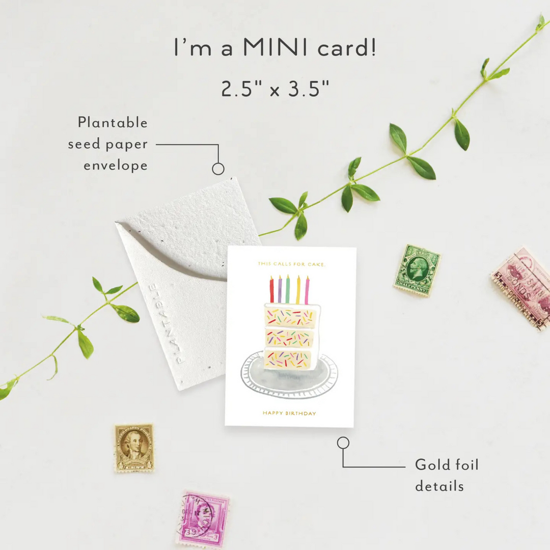 Birthday Slice Sprout - Mini Greeting Card