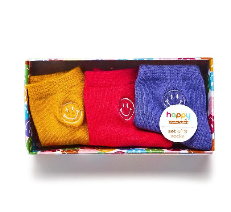 Smiley Face Baby Socks in Giftbox