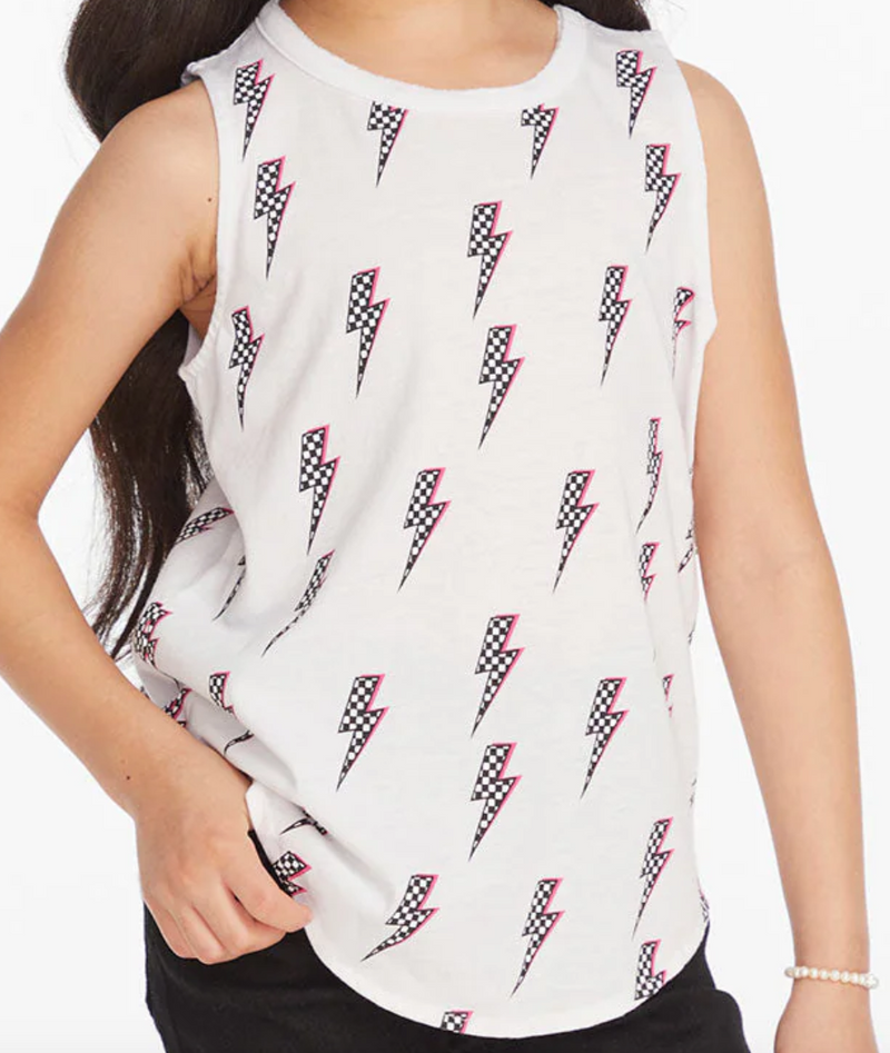 Pink Lightening Bolt Tank