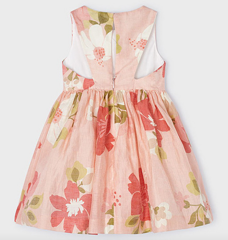 Pastel Floral Girls Dress with Rosettes