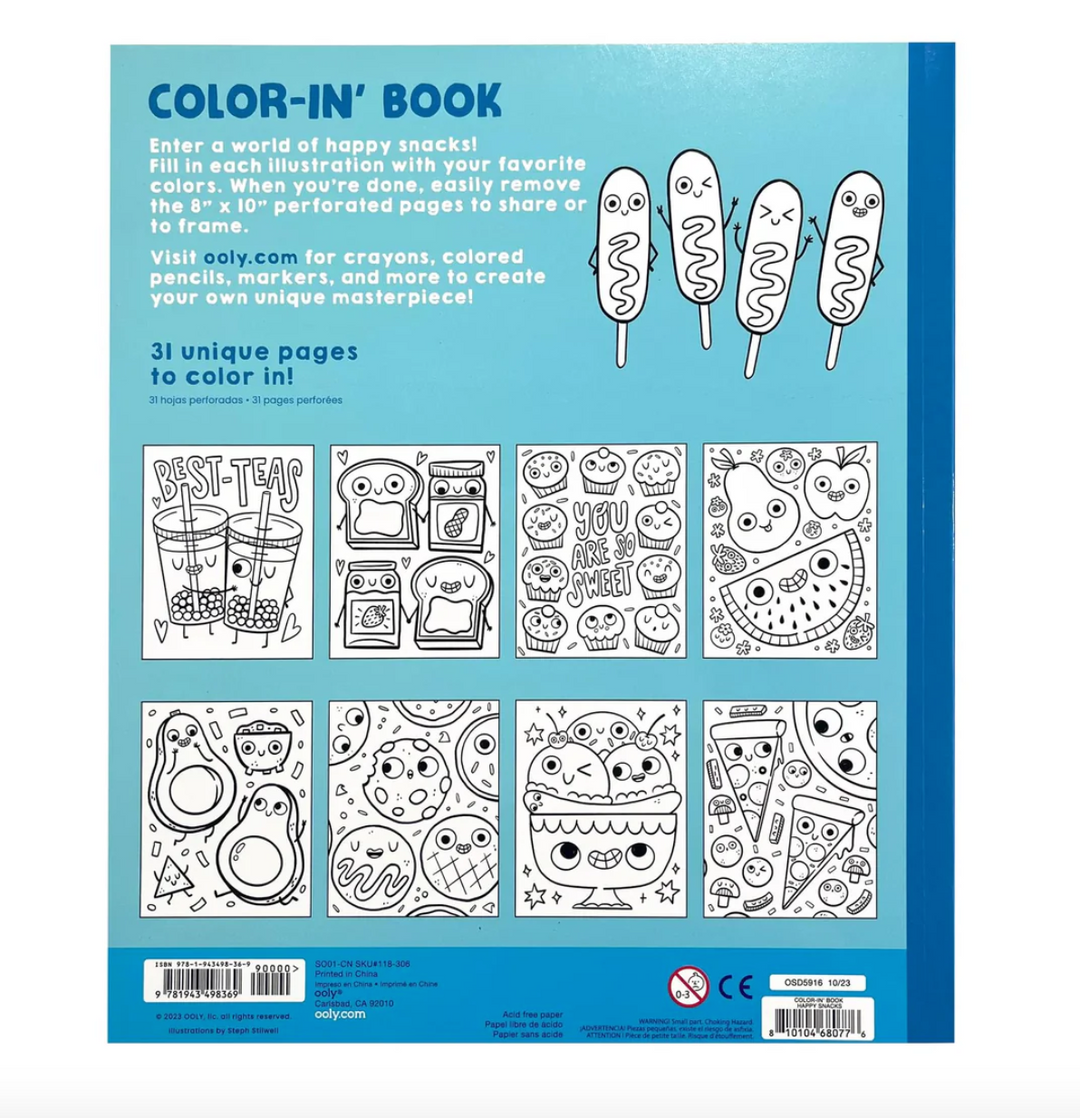 Happy Snacks Color-In' Book